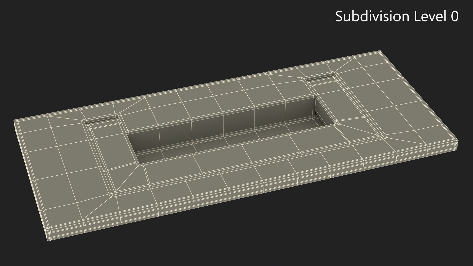 3D Kitchen Cabinet Handle Recessed Rectangular Bronze - TurboSquid 2225897