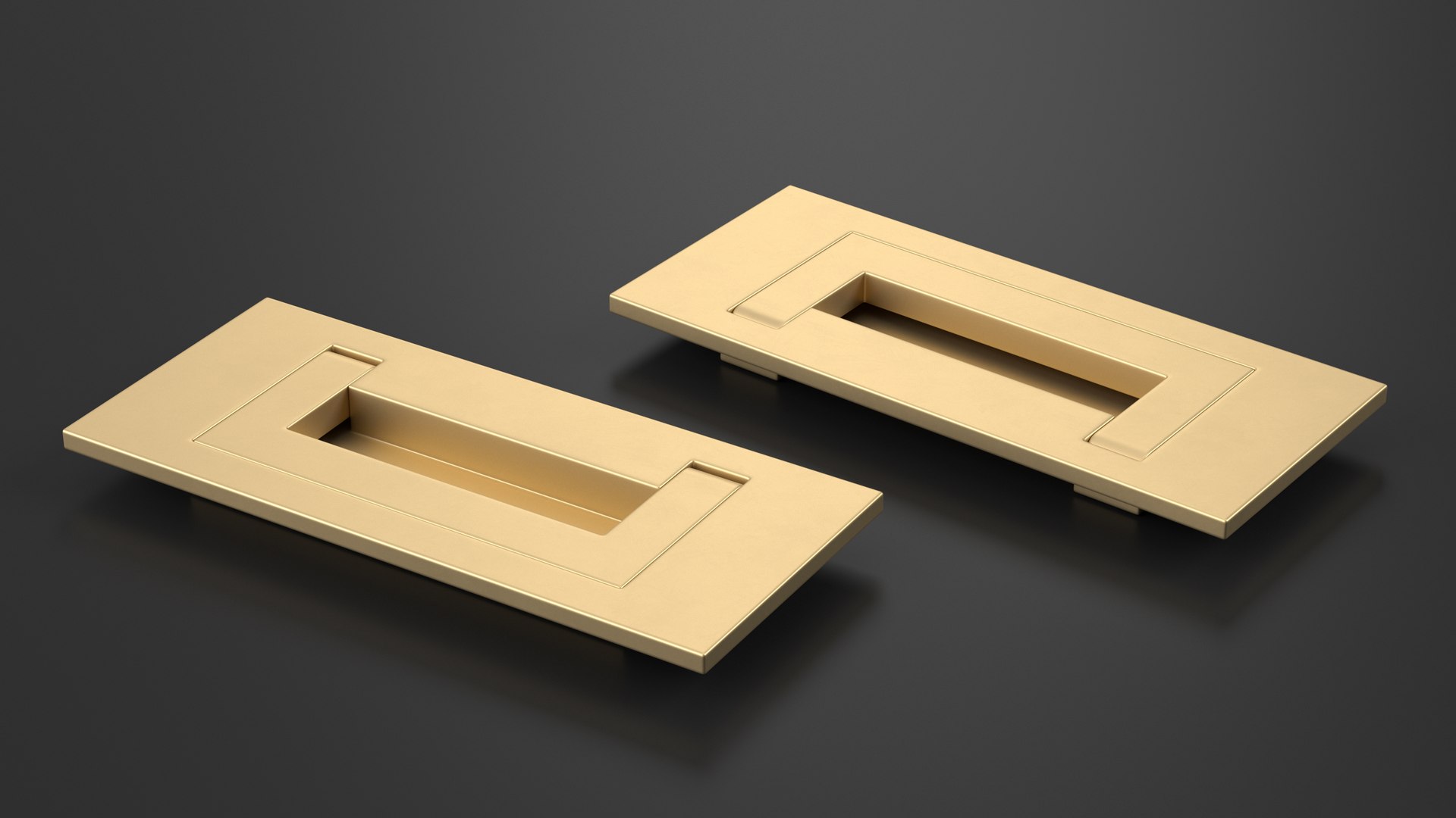 3D Kitchen Cabinet Handle Recessed Rectangular Bronze - TurboSquid 2225897