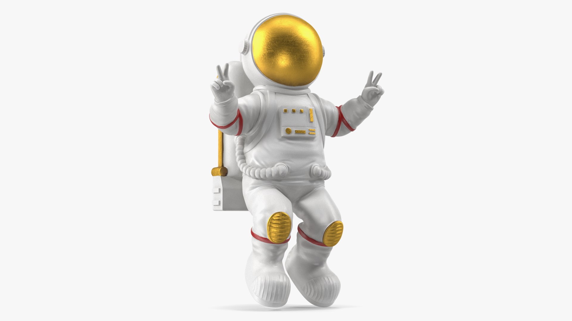 Astronaut Toy Character White Victory Sign 3D model preview
