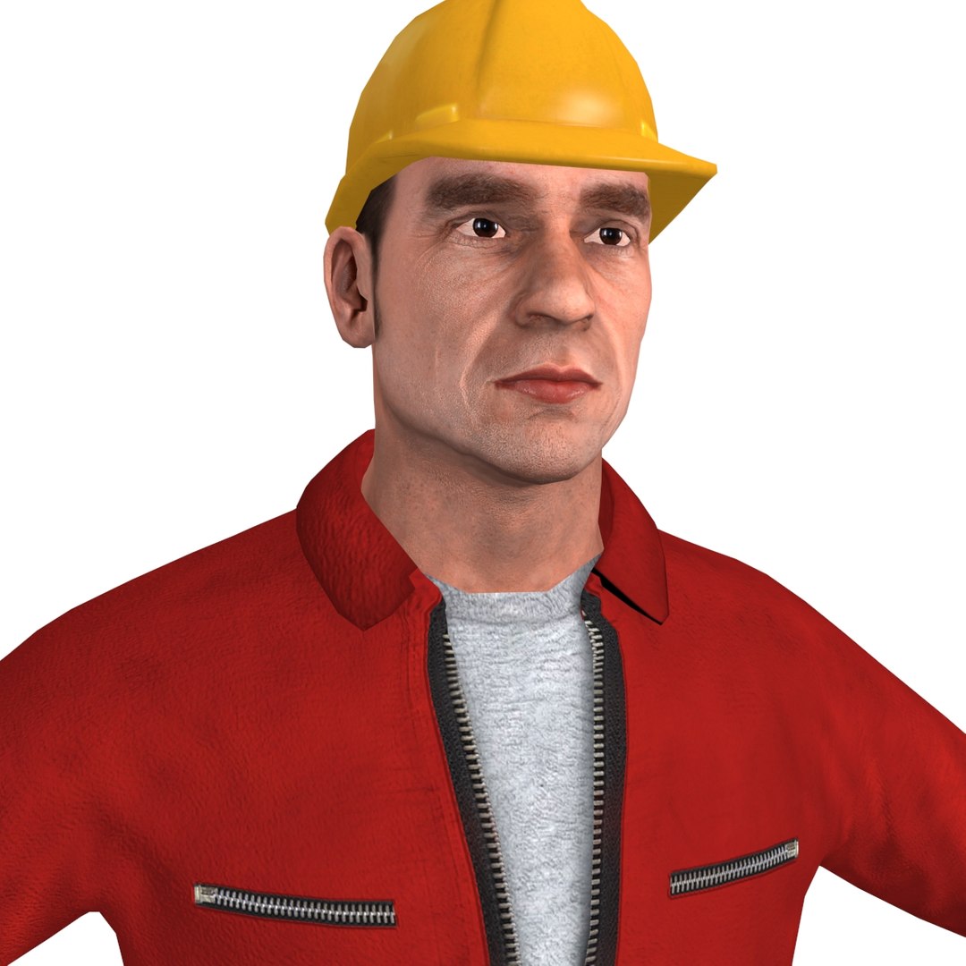 Rigged Worker Man 3d Model
