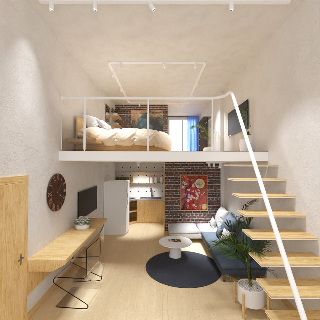 3D Loft Interior - TurboSquid 1670635