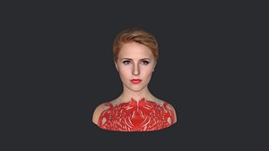 Beautiful woman- Realistic bust head ready 3D model