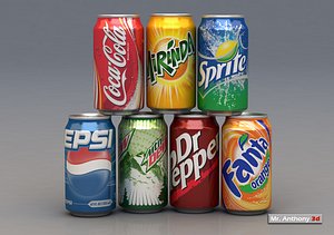 3d model soda cans