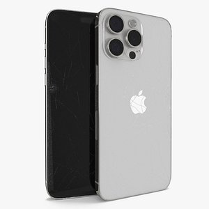 Apple Titanium IPhone 15 Pro Max White Cracked