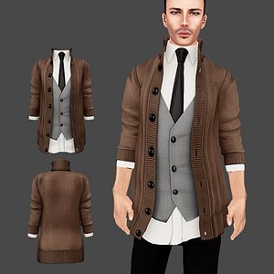 3D male sweater vest model