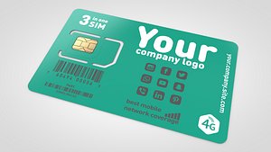 3D prepaid sim card
