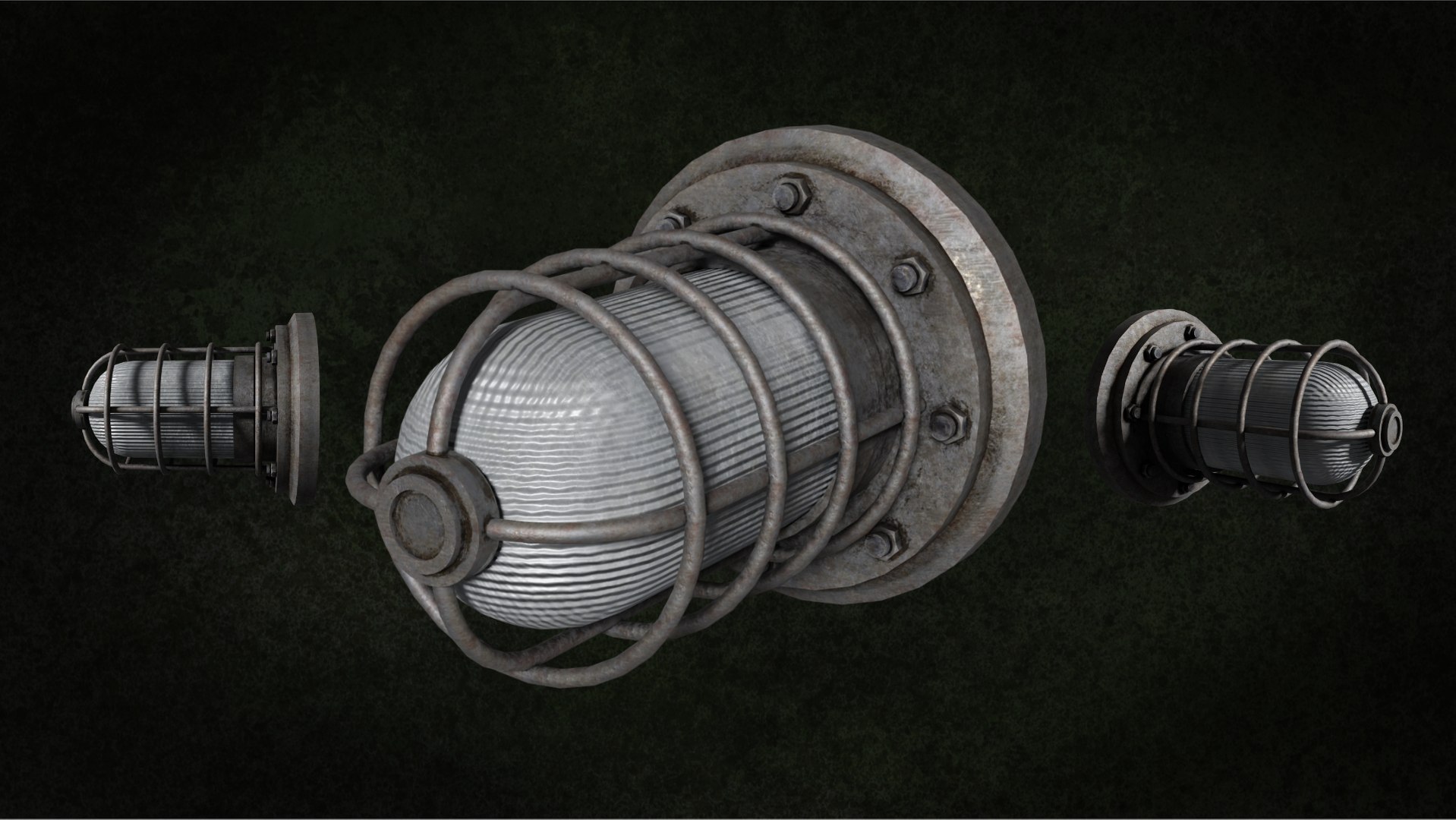 Industrieleuchten-Wandleuchten-Serie BKL Oval Mamparo G2-N1 3D-Modell ...