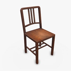 Old Wooden Chair 05 Low-poly PBR