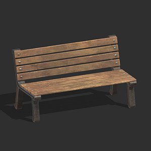 Bench 04 Low Poly PBR Realistic model