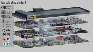 low poly shop center 1