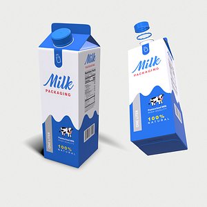 milk carton - 3D model