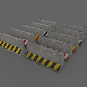 PBR Concrete Barrier V3 3D model