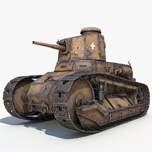 3D fiat 3000 light tank model