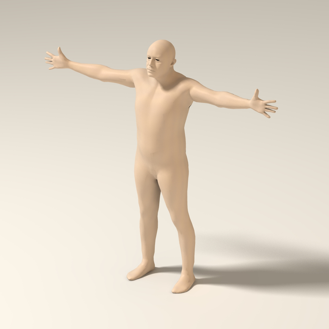 basic human mesh t pose 3D Model in Man 3DExport