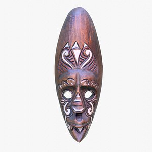 Decorative African wall Mask 10 high-poly 3D model