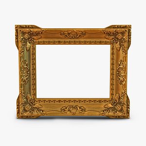 3d model baroque picture frame 2