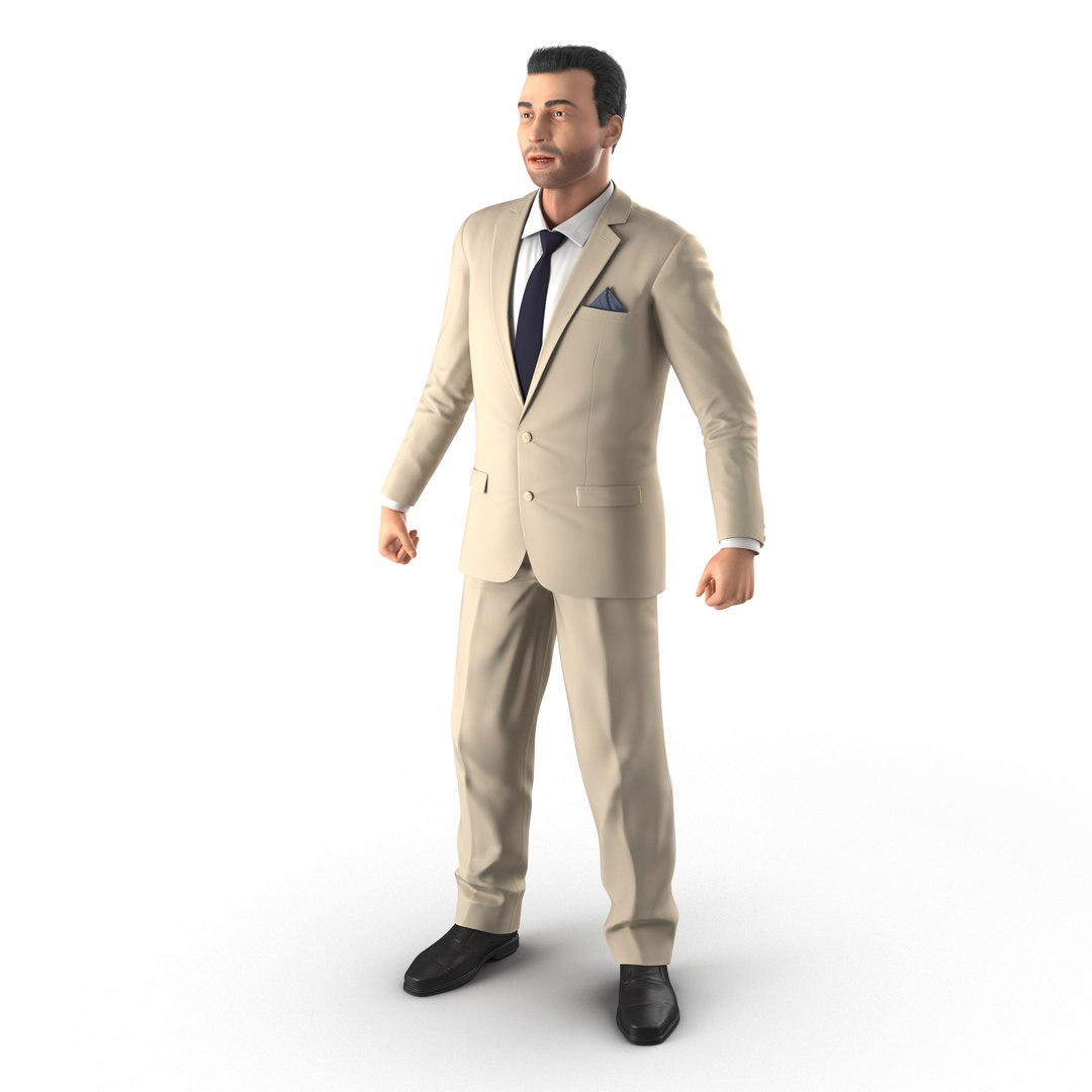 Mediterranean Businessman Rigged 3D Model 3D model preview