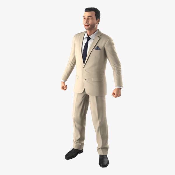 mediterranean businessman rigged modeled 3d model