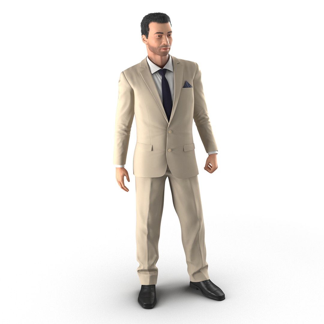 mediterranean businessman rigged modeled 3d model