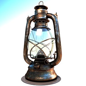 3d oil lamp old