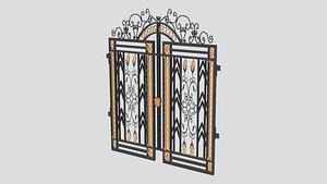 3D model Ornate Wrought Iron Entrance Gate 3D Model