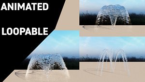 water jets fountains conic 3D