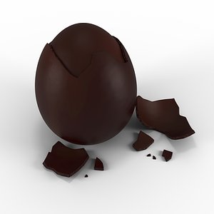 3D broken chocolate eggs dark