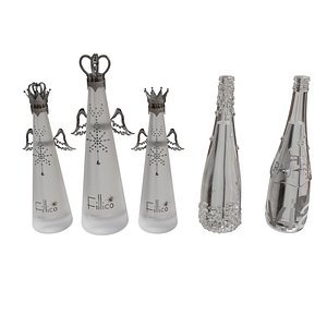 3D model Evian Paul Gaultier Fillico Jewelry water bottles