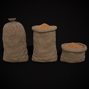 Burlap Sacks of Barley