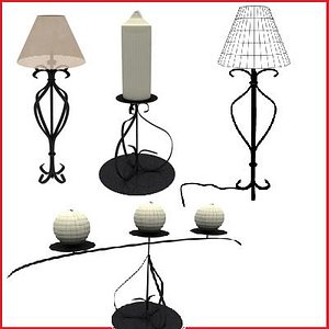set lamp candle 3d model