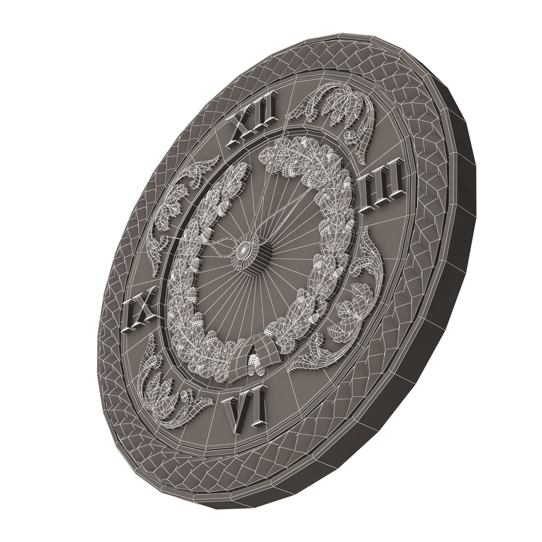 3D Classic Wall Clock 06 Gold Model - TurboSquid 2137309