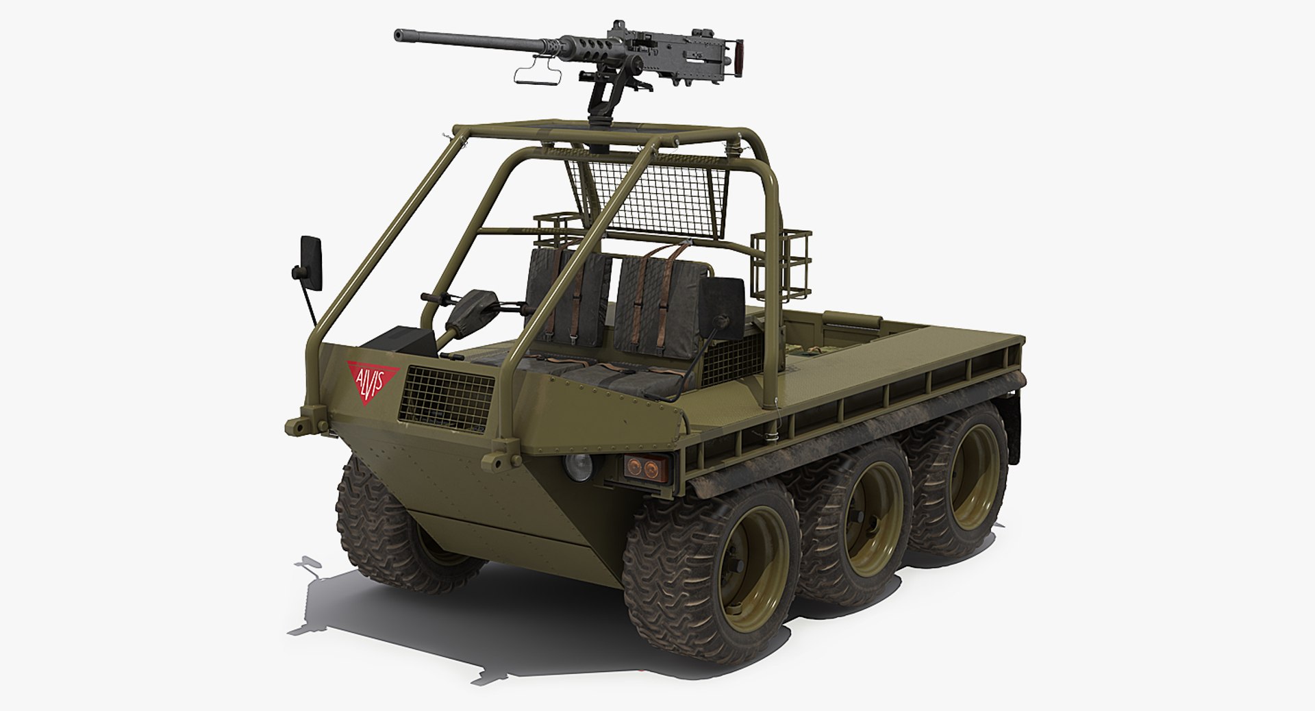Army ATMP 6x6 with Machine Gun 3D Model 3D model preview