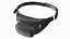 3D Black Leather Waist Bag