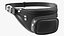 3D Black Leather Waist Bag