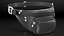 3D Black Leather Waist Bag