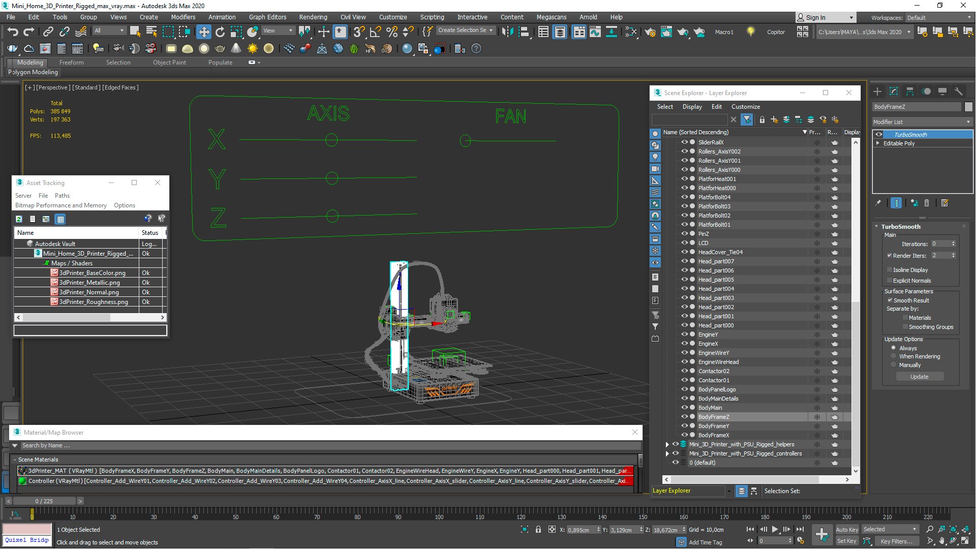 Mini Home 3D Printer Rigged Model - TurboSquid 2354743
