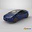 Hybrid Liftback Sedan Blue 3D model