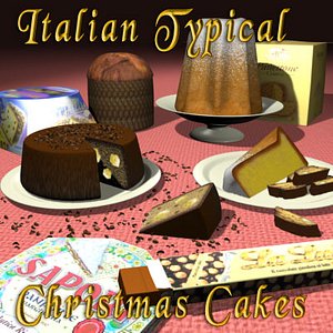 italian typical christmas cakes 3d max