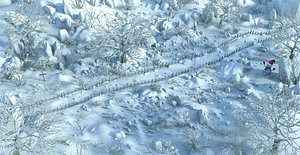3D model path forest snow