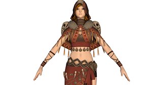 gabriel warrior girl 3D model