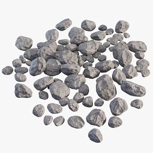 3D Pile of stones rocks