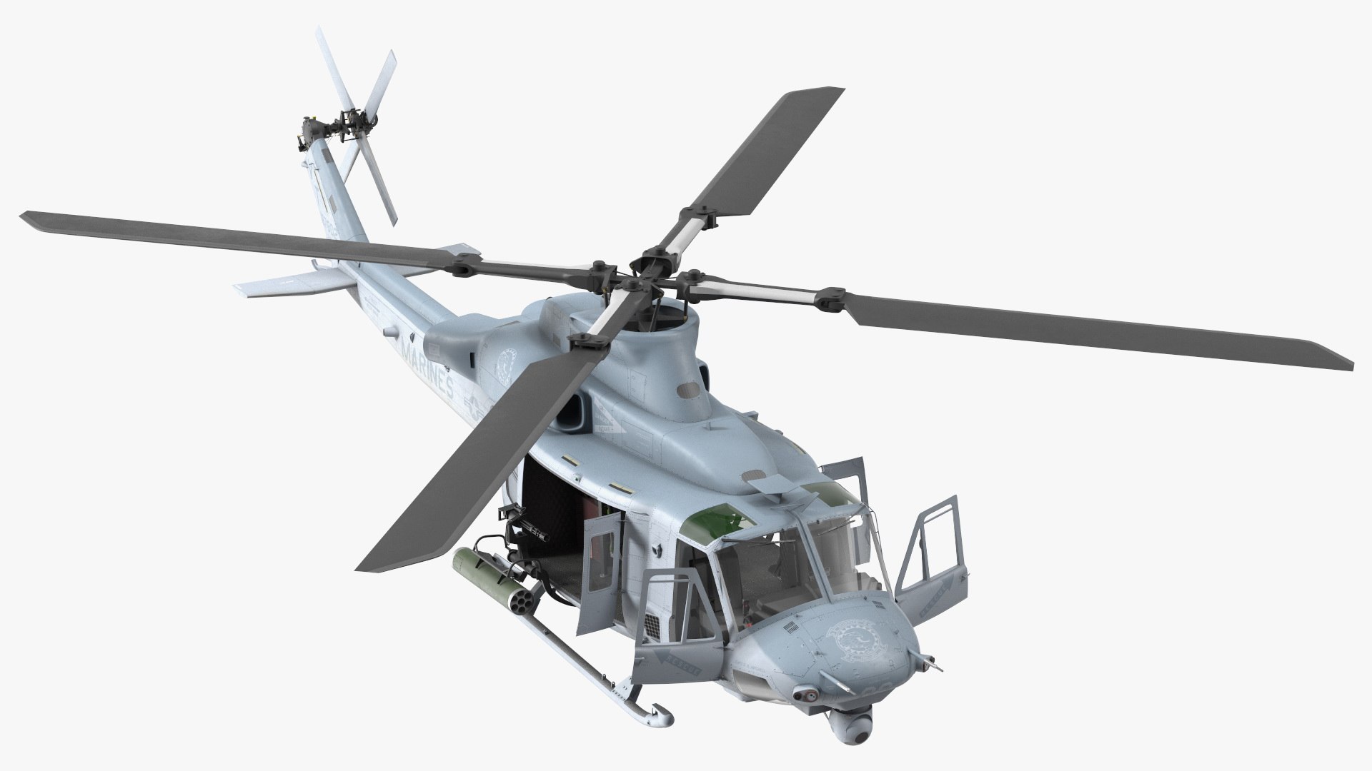 Bell UH1Y Venom Helicopter Rigged 3D model preview