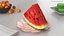 Triangular Watermelon Slice with Seeds
