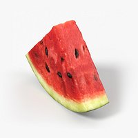 Triangular Watermelon Slice with Seeds