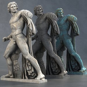 3D Hercules  Ancient Statue 2 model