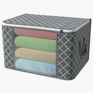 3D Clothes Storage Bin Foldable Grey