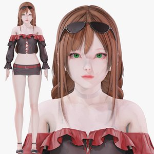 Casual Clothing 0015 - UE5 - Unity - Blender - Animated - Realistic Female Character