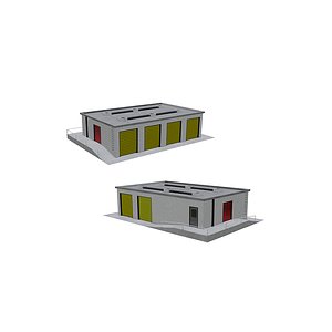 Industrial warehouse - storage Low-poly 3D