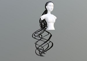 Female Ponytail Hair 3D model