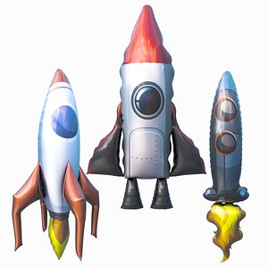 Cartoon rocket shaped ballons bundle